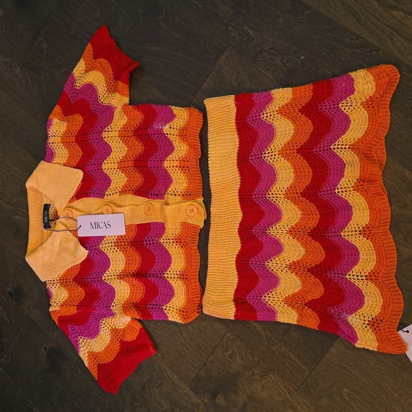 NWT, Micas, Sunset Groove Crochet Skirt Set - Multi Color, XS - Picture 4 of 7